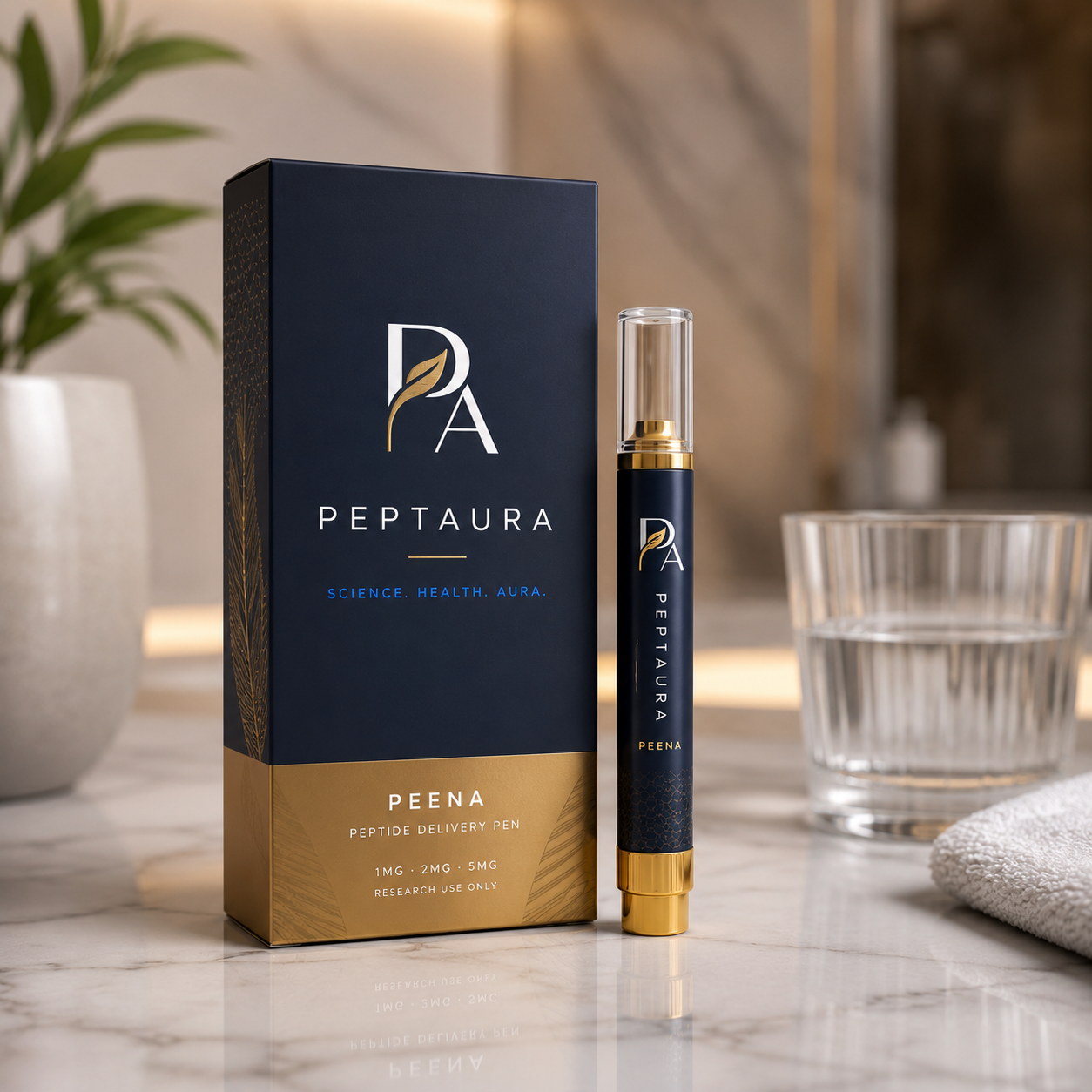 PeptAura premium peptide vials